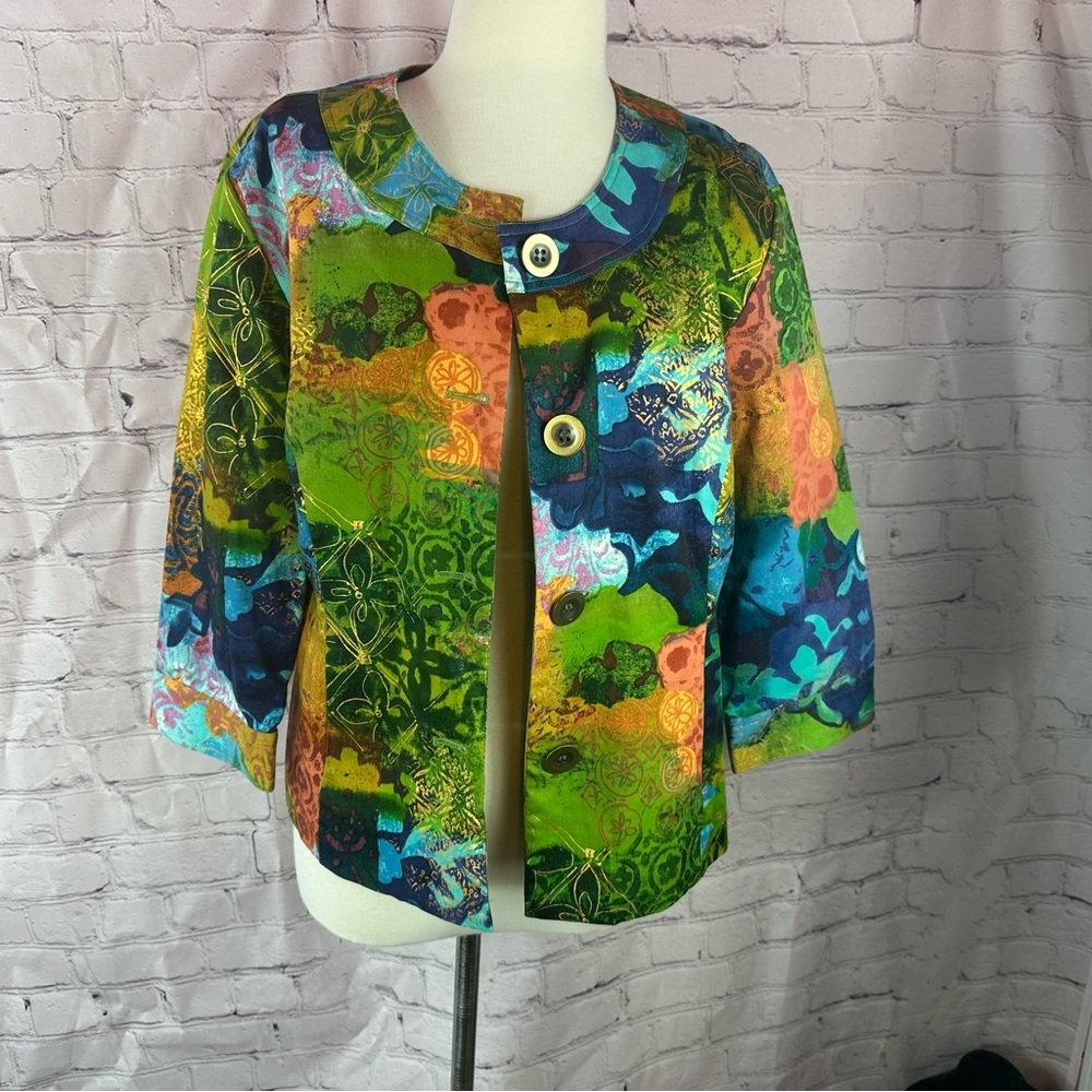 vtg Coldwater Creek artistic boho Womens 14 jacket Blazer eclectic business cas
